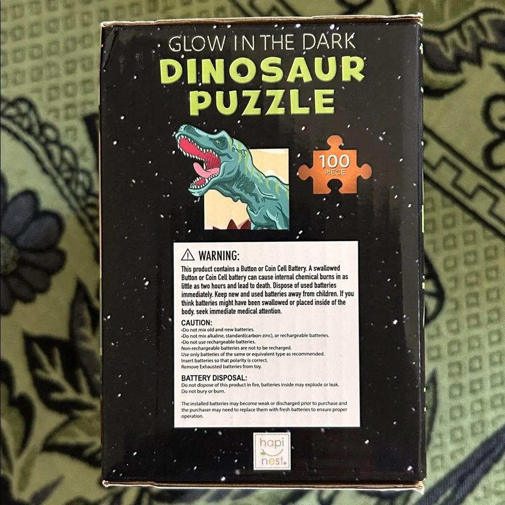 Glow in the Dark Dinosaur Puzzle - 100 Pieces